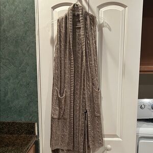 Long Knit Sleeveless Cardigan